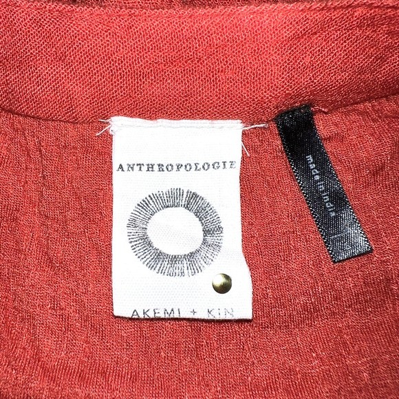 Anthropologie Akemi + Kin Veria Swing Tunic Blouse Top Orange/Rust Size Small - Picture 4 of 4